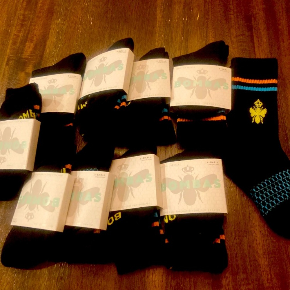 Bombas Socks 10 Pairs XS Black  Socks Youth lot Bundle Bulk